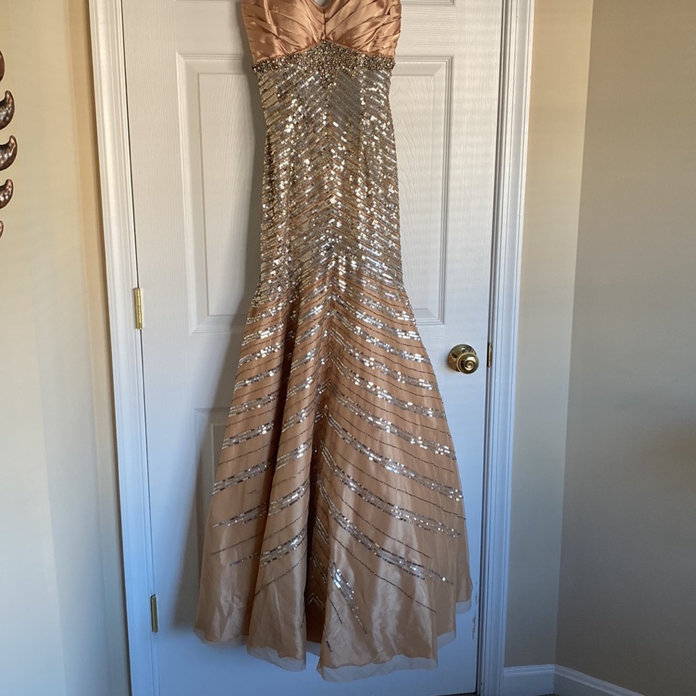 Stunning Champagne Mermaid Mac Duggal Dress